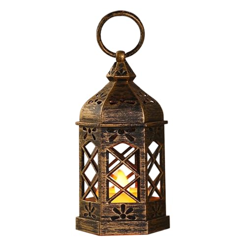 Ahuuen Lámparas Decorativas,Linterna Vintage Con LED Parpadeante - Centros de Mesa Retro para Interiores Exteriores | Bodas Pascua Halloween y Fiestas