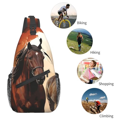 Bolso pequeño tipo sling para senderismo unisex negro miniatura 6
