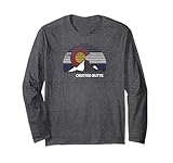 Crested Butte Rocky Mountain Colorado Flag Long Sleeve T-Shirt