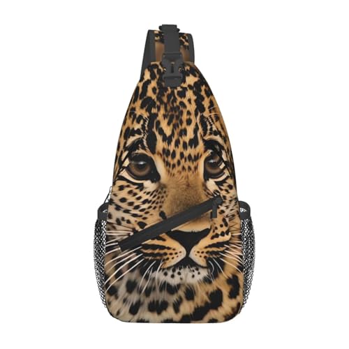 Bolso cruzado estampado leopardo para hombres y mujeres miniatura 1