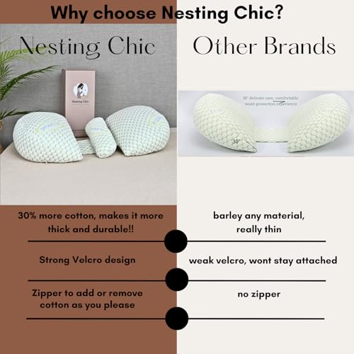 Image of Luxury Maternity Pillow - Adjustable, Detachable Wedge-30% More Cotton for Extra Comfort- Pregnancy Pillow for Hip, Back & Leg Support-Pregnancy Body Pillow