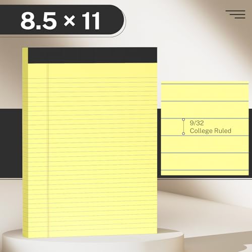 Papel rayado universitario AILZFEI de fácil arranque, pack de 6 blocs legales de alta resistencia 3