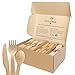 WoodAble - Disposable Wooden Forks, Spoons, Knives Set | Alternative to Plastic Cutlery - Eco Biodegradable Replacements (480 Count - 240 Forks, 160 Knives, 80 Spoons)