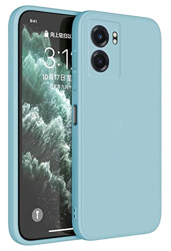 Topme Funda para Realme Narzo 50 5G / OPPO A77 (5G) / A57 (5G) 6.58" Carcasa Caja Case Estuche, Funda Protectora de Piel de Silicona TPU - Azul Claro Cover
