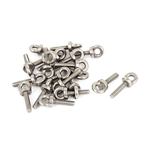 Aexit M5 x Chain & Rope Fittings 20mm Metric Thread Machinery Shoulder Lifting Eye Wire Rope Clips Bolt 20Pcs