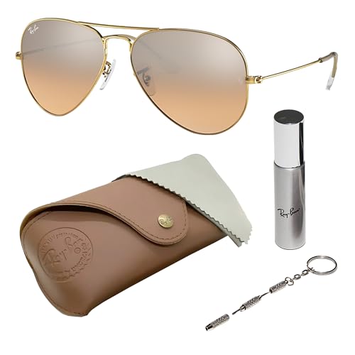 Image of Ray-Ban RB3025 AVIATOR GRADIENT Pilot Shaped Sunglasses for Men & Women with Official RAYBAN Eyewear Kit