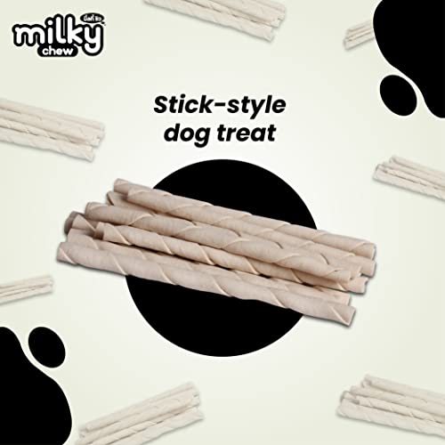 Image of Dogaholic Milky Chew Stick Style Dog Treats | Milk-Flavoured Rawhide Chews for All Ages & Sizes | Strong Teeth & Bone Support | 30 Sticks Per Pack (Pack of 5)