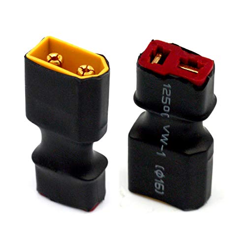 FPVDrone Male XT60 to Female T-Plug Connector Adapter No Wires RC LiPo Battery Connectors for Male XT60 to Female Deans Connector (4PCS)