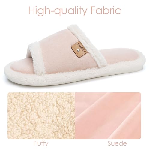 Image of GOEWY Cross Band Slippers for Women with Cozy Memory Foam Machine Washable