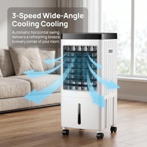 Enfriador de aire portátil de 10L con control remoto y temporizador de 7h 8
