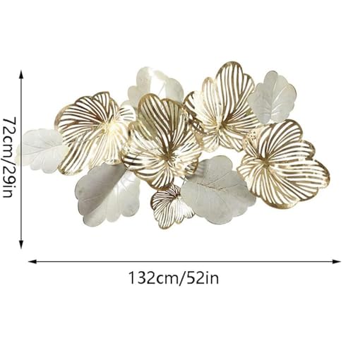 Decorazione da parete in metallo 3D, design moderno di lusso a forma di foglia, decorazione da appendere per soggiorno, camera da letto, cucina, decorazione per la casa ispirata alla natura