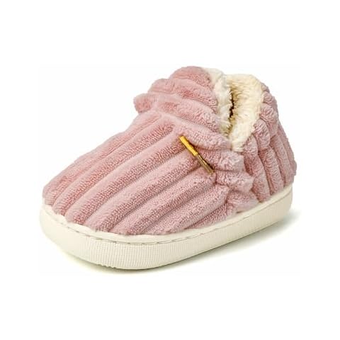 WILLFUN Unisex-Child Fleece Slippers Boys Girls Warm Winter Snow Boots Indoor/Outdoor Shoes for Little Kids Cover