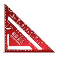 17,8 cm Aluminium-Sparrenwinkel, dreieckiger Tischlerwinkel mit lasergravierten Markierungen, gehärtetes leichtes Werkzeug für Holzbearbeitung, Tischlerei, Dachdecker und DIY-Projekte, Rot – Ansicht 7