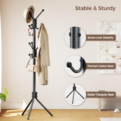HYSEYY Coat Rack Freestanding,Metal...