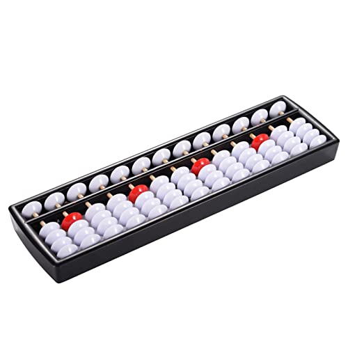 Kunststoff-Abakus Soroban 13 Spalten Mathematik Professioneller Abakus Chinesischer Japanischer Rechner Zähler mit Reset-Taste, 24x7x2 cm