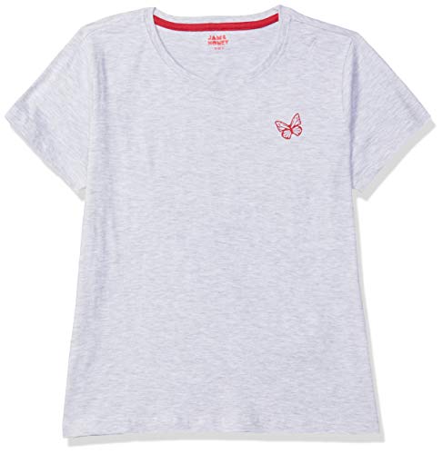 Image of Amazon Brand - Jam & Honey Girl's Plain Regular Fit T-Shirt (Pack of 2) (JHSS20GTSH102 Grey Melange + Lt. Pink 9-10 Years)
