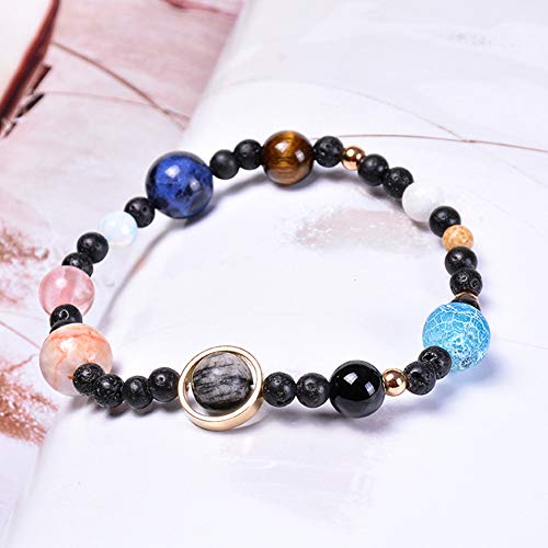 Solar System Bracelet The Eight Planets Guardian Star Earth Space Universe Galaxy Gemstone Beads Bracelet 6