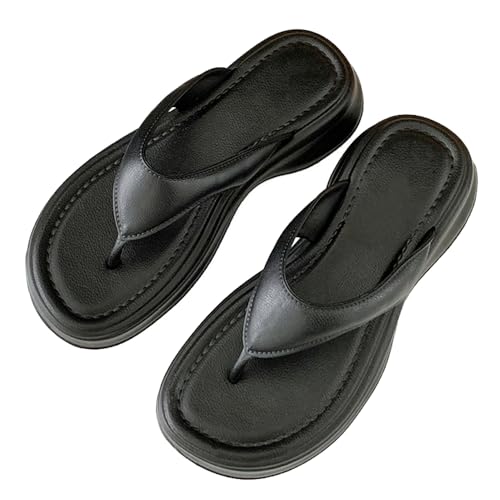 Harssidanzar Womens EVA Platform Flip Flops - Stylish 4cm≈1.57 inches Heel Thong Sandals for Summer HL235US2