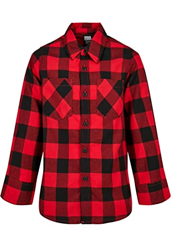 Urban Classics Boys Checked Flanell Shirt Männer Hemd schwarz/rot 146/152...