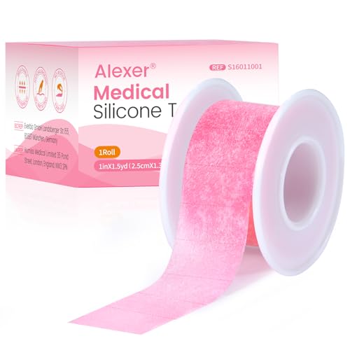 Silicone Medical Tape -1 in × 1.5 yds (1 Roll) Waterproof Tape for Sensitive Skin Wound Care, Latex-Free, Painless Removal, Reusable for Gauze Pads and First Aid