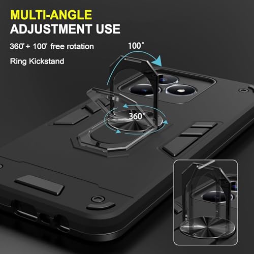 Image of NDCOM for Realme C53 Cover | Realme Narzo N53 Back Cover | Premium Realme C53 Back Cover | Slim Fit, Shockproof Protection | Ring Holder Case