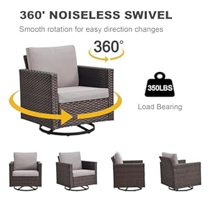 Patio Rocker Chair Outdoor:Wicker Chairs Swivel Patio Chairs Set of 4 Rocking Chairs for Porch Wicker Patio Furniture Sets with Wide Wicker Armrest, Brown / Beige, mos122122-2 Patio Rocker Chair OutdoorWicker Chairs Swivel Patio Chairs Set of 4 Rocking Chairs for Porch Wicker Patio Furniture Sets with Wide Wicker Armrest Brown Beige mos122122 2