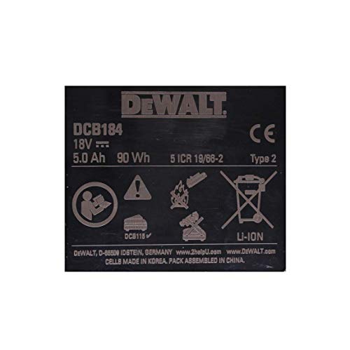 Dewalt DCB184 Batterie 18V 5 0Ah / 5000mAh XR Li Ion + Chargeur DeWalt DCB115 XR - vue 4