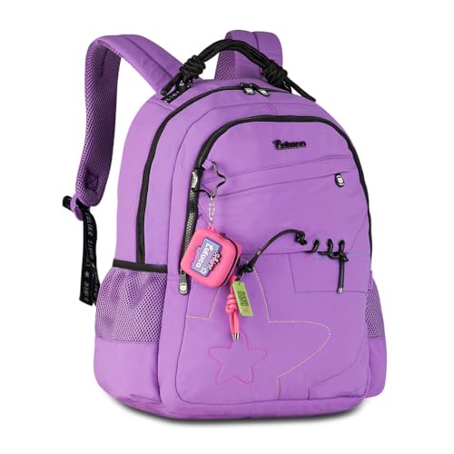 Mochila de Costas Oficial Luluca Escolar Juvenil Menina Grande LU27030 Soft Bolso Antifurto (Lilás)
