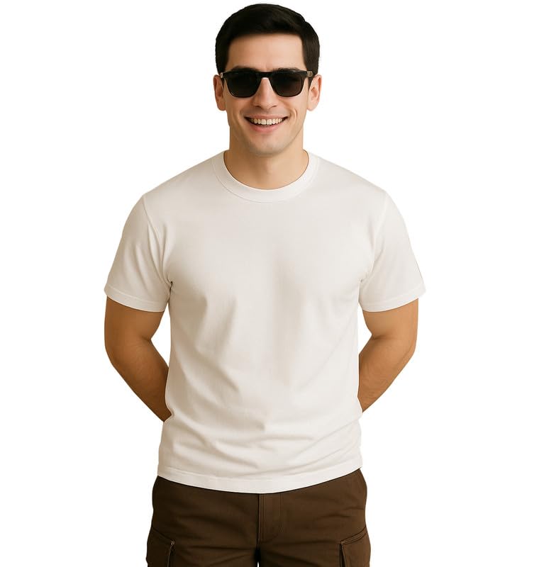 Image of Sleepynuts Men's Regular Fit Round Neck Half Sleeves Solid Casual Wear T-Shirt