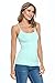 Natural Uniforms Women's Basic Camisole with Adjustable Spaghetti Strap Tank Top (Aqua, Medium)