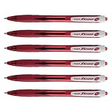 PILOT Set di 6 penne a sfera REXGRIP BEGREEN a punta media 1.0, colore: Rosso