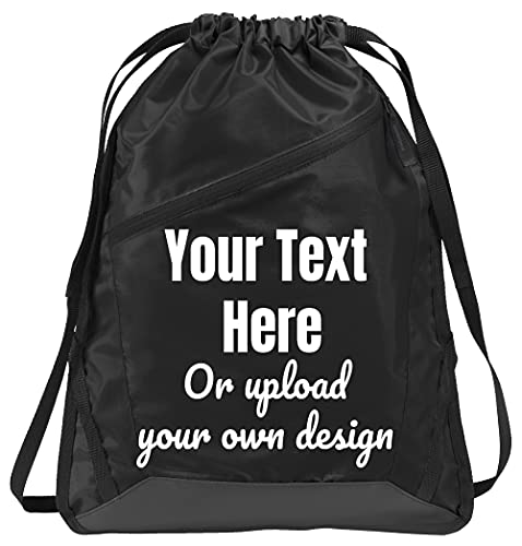 Promotional Items with Your Logo - Custom Backpack - Personalized Drawstring Cinch Bag, Ideal Promotional Items for Your Business, Customizable