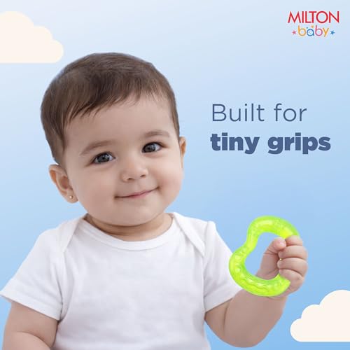 Image of Milton Baby Water Filled Teethers for 6 to 12 Months I ISI Certified I BPA Free Food Grade | 100% Purified Water Cooling Teething Relief | Easy Grip Gum Massage Texture | Set of 3