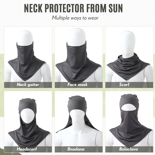 Image of SATINIOR 3 Piece Balaclava Face Cover Sun Protection Neck Cover Summer Balaclava for Men Women Outdoor Sports UV Protector