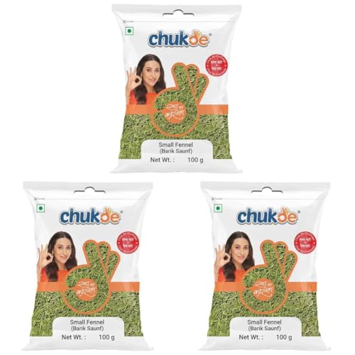 Image of Chukde Barik Saunf Lakhnavi, Small Fennel Seeds Whole Spices, 100g (Pack of 3)
