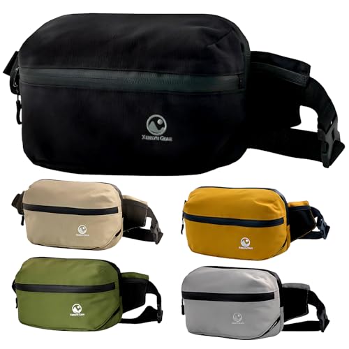 XENLYN GEAR Cangurera cruzada para hombre, riñonera de moda, riñonera ajustable para mujer, riñonera con cremallera de acceso rápido, bolsa compacta y ligera EDC para viajes, senderismo, uso diario,