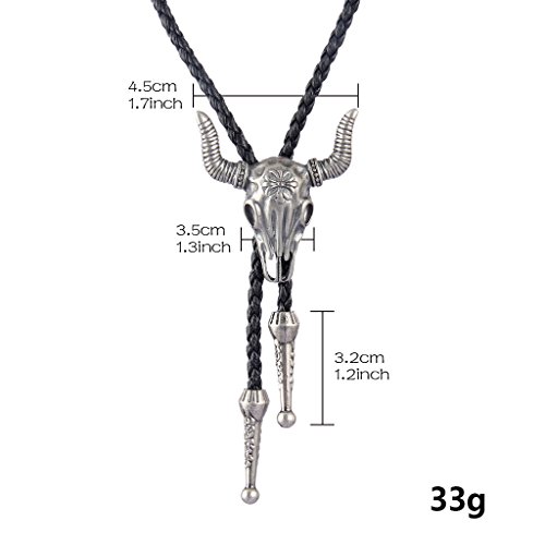 Image of Jeilwiy Bolo Tie for Men Western Cowboy Tie Necklace Gold Bolo Tie Leather Necktie Halloween Tie Accessories for Women
