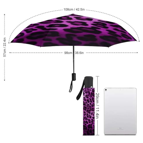 Parapluie anti-UV pliant Purple Leopard 3 petit format pour déplacements - 2