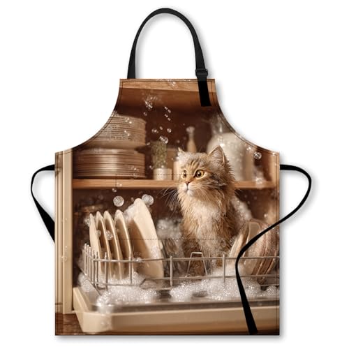 Image of Nuxovilar Cute Apron with Pockets, 26.77 * 30.7 Inches, Versatile for Meal Prep, Baking, Holiday Cooking