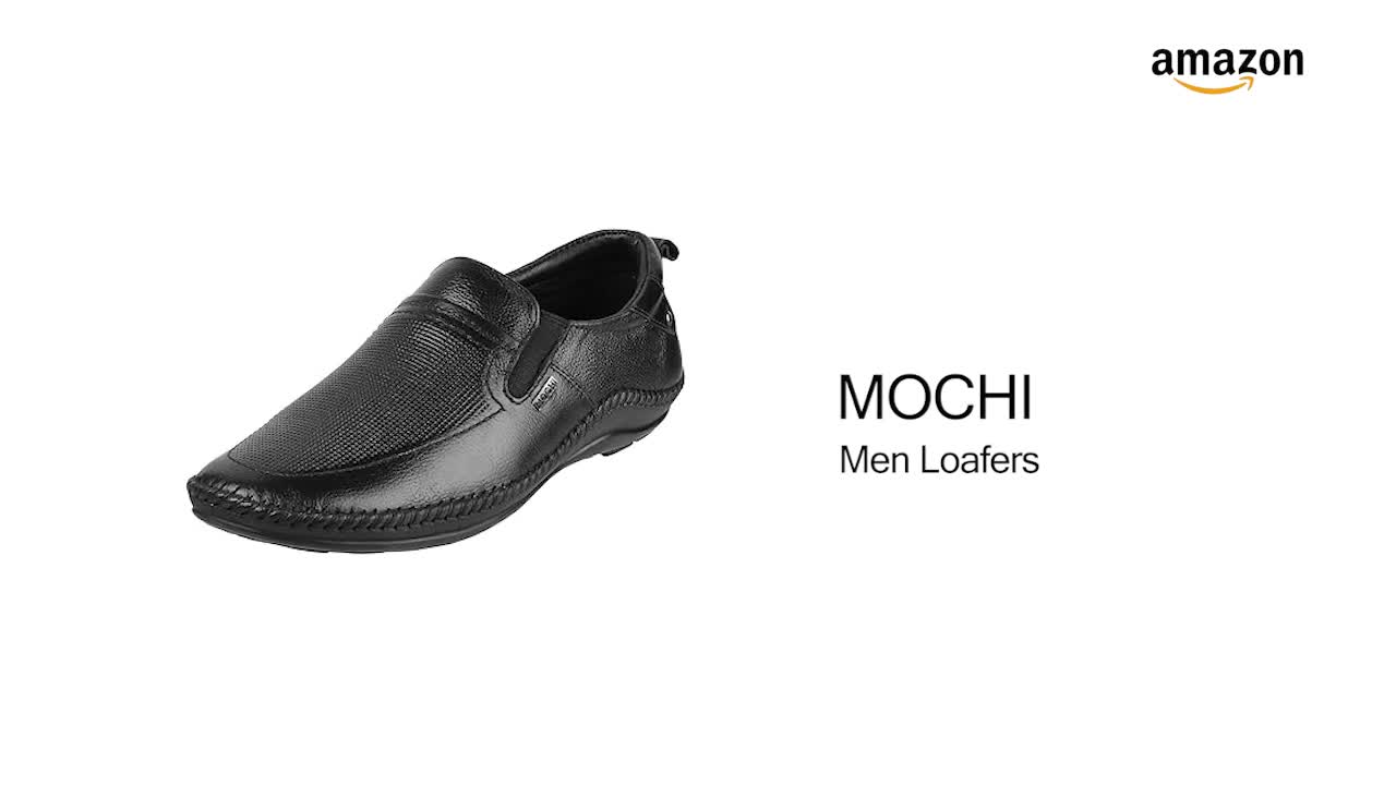Buy Genx Men's Black Comfort Stitch Detail Formal Stylish Loafers
