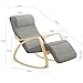 SoBuy Schaukelstuhl mit Polster, Schaukelsessel mit Kopfstütze und Verstellbarer Fußstütze, relaxsessel - Grau FST16-DG