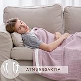SE SOFTEXLY Koc dwustronny, 150 x 200 cm, koc do mieszkania, narzuta na łóżko, dwustronny, na sofę, uniwersalny koc bawełniany