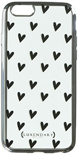 Luxendary Black Cute Hearts Pattern Design Chrome Series Case For IPhone 6/6S - Chrome / Silver