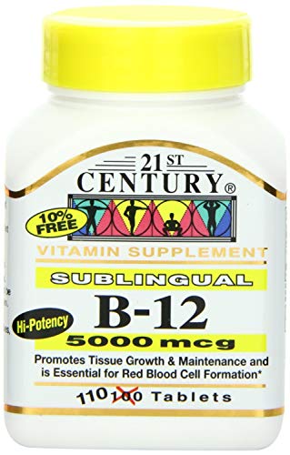 21st Century B-12 5000 Mcg Sublingual Tablets, 110-Count (Pack of 2)