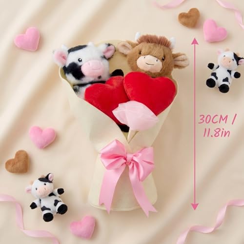 Peluche de Saint-Valentin vache des Highlands de qualité supérieure
