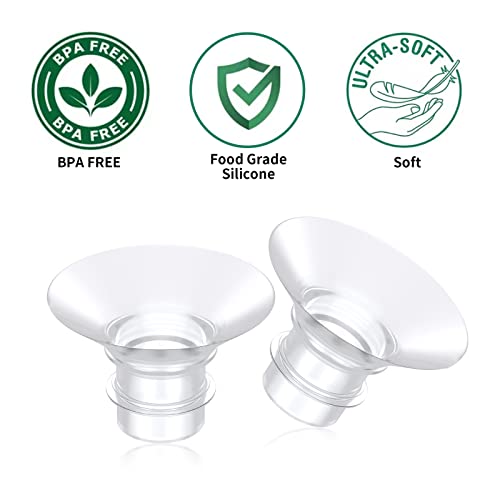 TOVVILD Flange 17mm 19mm Inserts Compatible with momcozy S9 S12 S9pro S12pro/Lansinoh/Bellababy Pump Parts Replace, Wearable Breast Pump Shield/Flange Insert to Reduce 24mm Down to 17mm/19mm, 4pcs