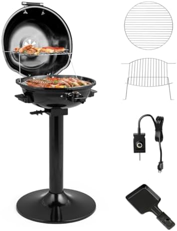 Amazon.com: ARLIME Outdoor Electric Grill 1600W, Stand BBQ Grill w ...