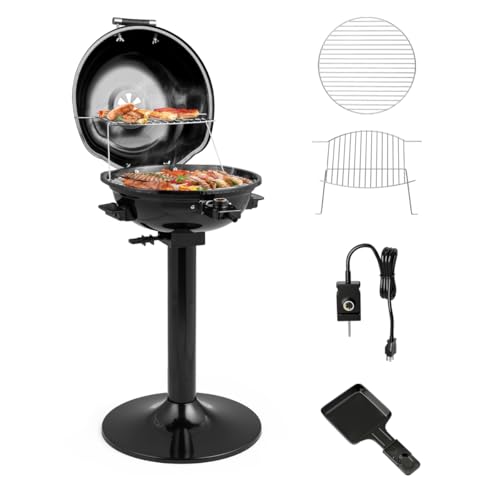 ARLIME Outdoor Electric Grill 1600W, Stand BBQ Grill w/Warming Rack