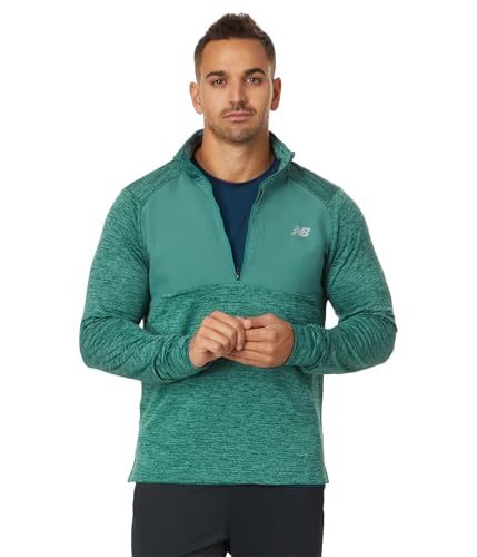 New Balance Men's Athletics Heat Grid 1/2 Zip, New Spruce, XX-Large