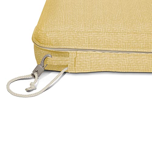 Duck Covers Weekend Water-Resistant Outdoor Dining Chair Cushions, 44 X 20 X 3 Inch, Straw, Deep Seat Patio Cushions #TOP1